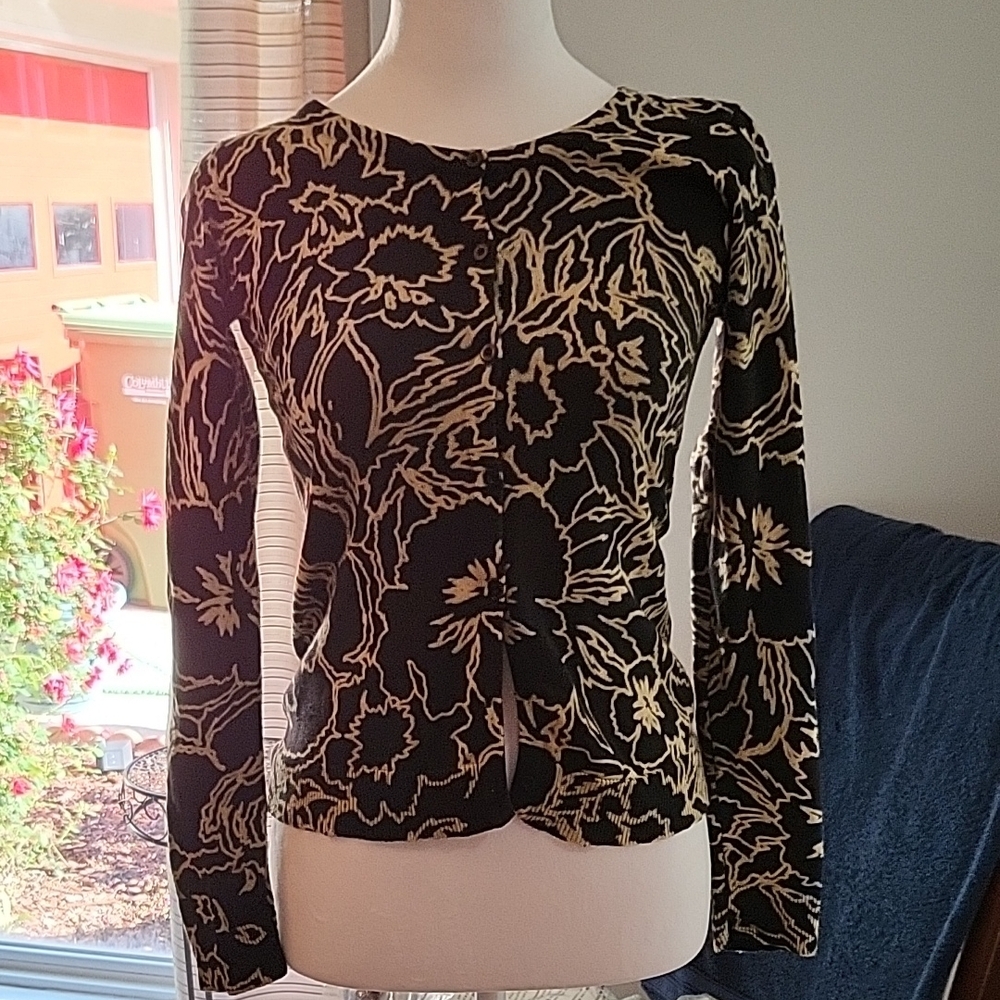 Rafaella Brown and Cream Fitted Blouse